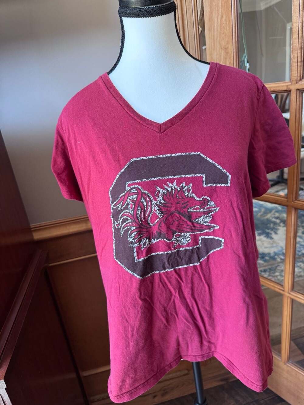 Fanatics South Carolina Gamecocks Women's V-Neck T-Shirt Red XL